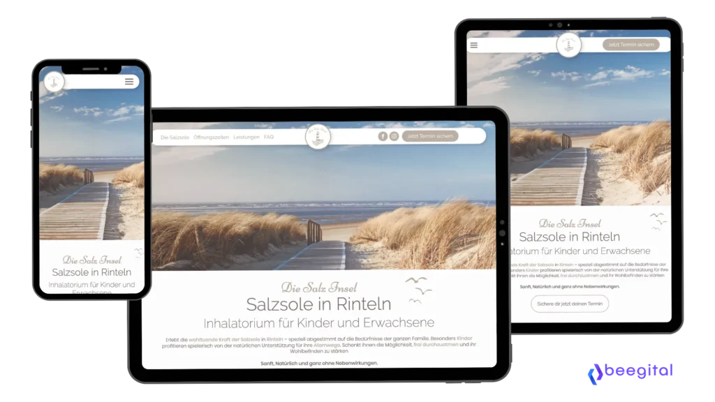 Website für den Gesundheitsbereich mit Buchungssystem
